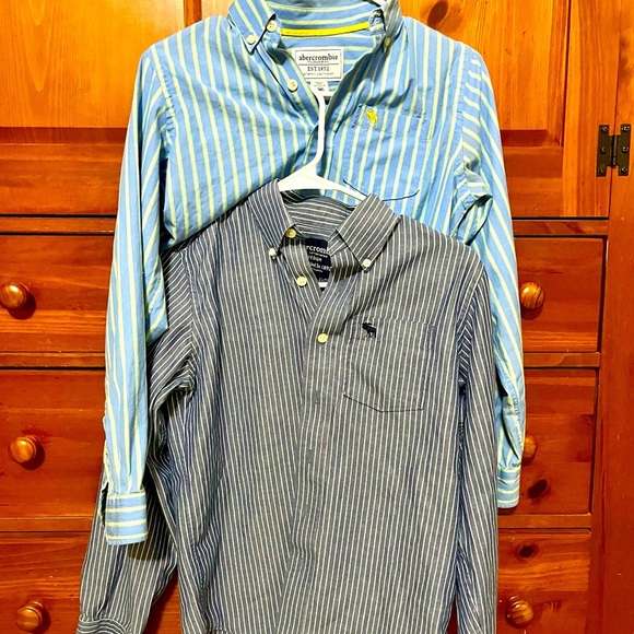 TWO Abercrombie & Fitch Kid’s Striped Shirts - Medium - Picture 1 of 11